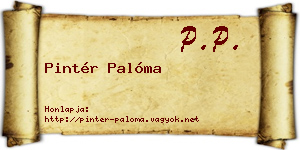 Pintér Palóma névjegykártya